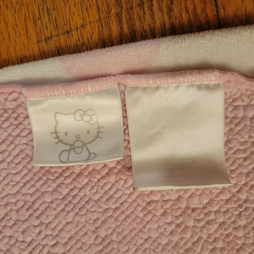 Hello Kitty Polka‎ Dot Baby Blanket Pink Reversible Soft Cozy Y2K Vintage Retro